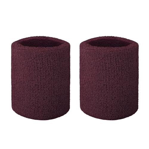 GOGO 2 bandeaux sport tissu éponge, bourgogne