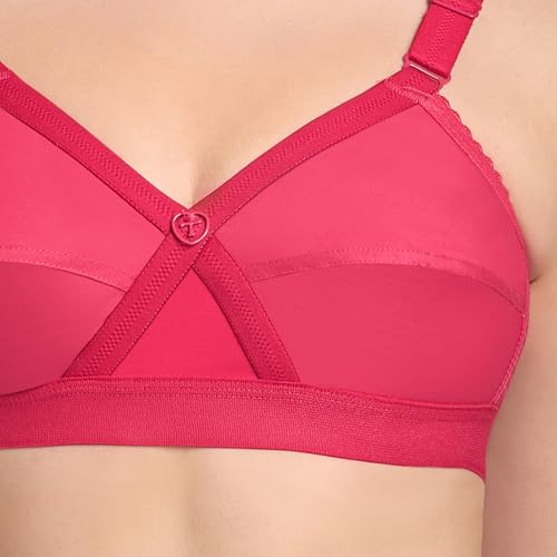 Image of TRYLO KPL Women's Cotton Non-Padded Bra Black /Black Currant /Butter SCOT /Coral /MARUN /Rasberry /Rose Gold /Nude /Sapphire /Skin /White 30 to 40 Available Cups C to I