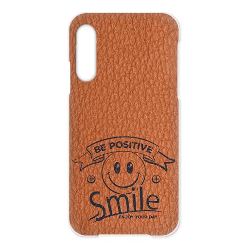 らくらくスマートフォン lite MR01 用 ドコモらくらくスマートフォンLiteケース スマホケース ケータイカバー ビンテージ風スマイル レトロ調 ニコちゃん オレンジ h084a04