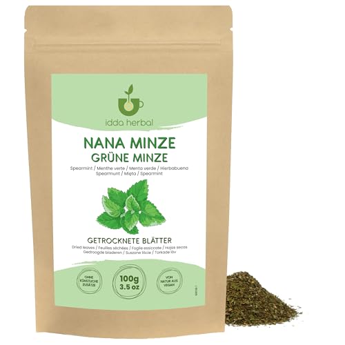 IDDA Herbal Hierbabuena Infusión 100g, Menta Nana Seca y Cortada, Té de Menta Verde