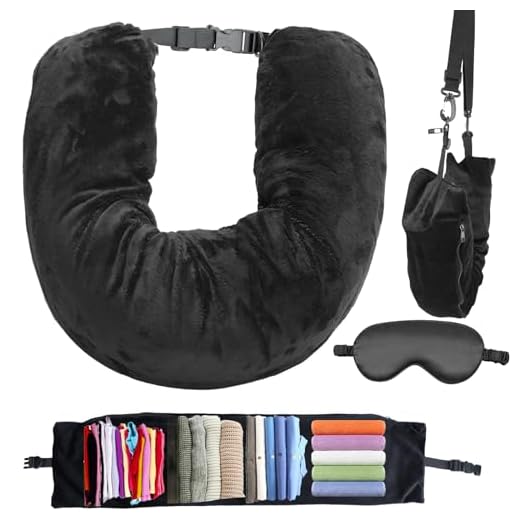 JOLIGAEA Almohada de Cuello Rellenable para Viajes, Cojin Viaje Cuello, Almohada de Cuello Rellena con Ropa, Solo Funda de Almohada de Viaje para Viajar En Automóvil o Avión