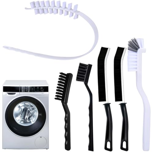 Washing Machine Cleaning Brush Kits, Front Load Washer Scrub Cleaner Brushes Accessories with 1Pc Drum Slot Brush & 5Pcs Crevice Cleaning Brushes for Tight Spaces and Washer Rubber Seal