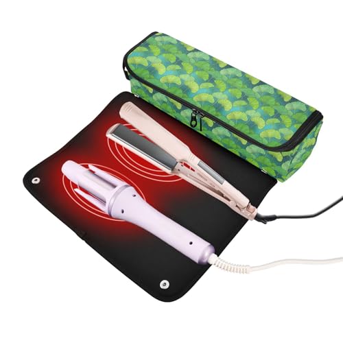 Bolsa de viaje para herramientas de cabello para mujer con almohadilla resistente al calor, estuche portátil para planchas, alaciadoras y rizadores, bolsa de almacenamiento esencial para mujeres miniatura 2
