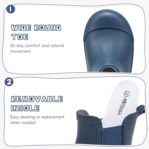 Image of Motasha Chelsea Rain Boots for Girls Boys Waterproof Toddler to Big Kids
