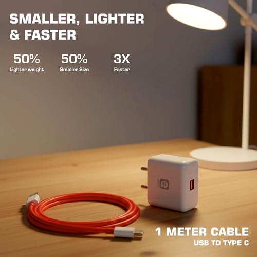 Image of Original 100Watt Super VOOC USB Fast Charger Adapter with 6A USB to Type C Cable | Super Dart, Warp, Turbo, PPS, QC 3.0 Support | Compatible with realme, OnePlus, Android
