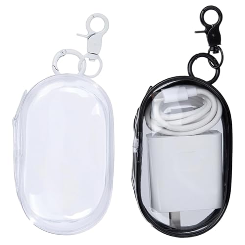 XURJUMI 2 Pezzi Organizer Cavi,Porta Cavi da Viaggio,Custodia Cuffie Bluetooth,Scatola Portaoggetti Portatile Trasparente Per Cuffie,Per Organizzare Cavi Dati,Caricabatterie,Auricolari