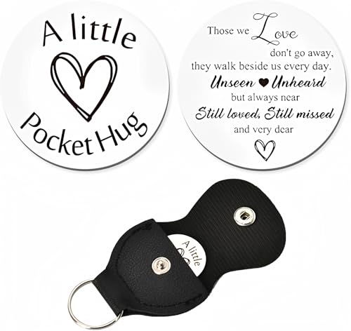 ShiQiao Spl Sympathy Memorial Gifts for Loss of Mom Dad Grief Bereavement Remembrance Gift Pocket Hug Token for Women Men Those We Love Dont Go Away Keychain Double Sided Inspirational Gift