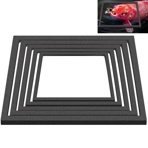 Apausvcm 5 Pcs Fish Feeding Rings Set, Floating Aquarium Plant Corral 5 Sizes Square Fish Feeding Rings Fish Tank Aquarium Accessories for Bettas Goldfish Turtle (Black)