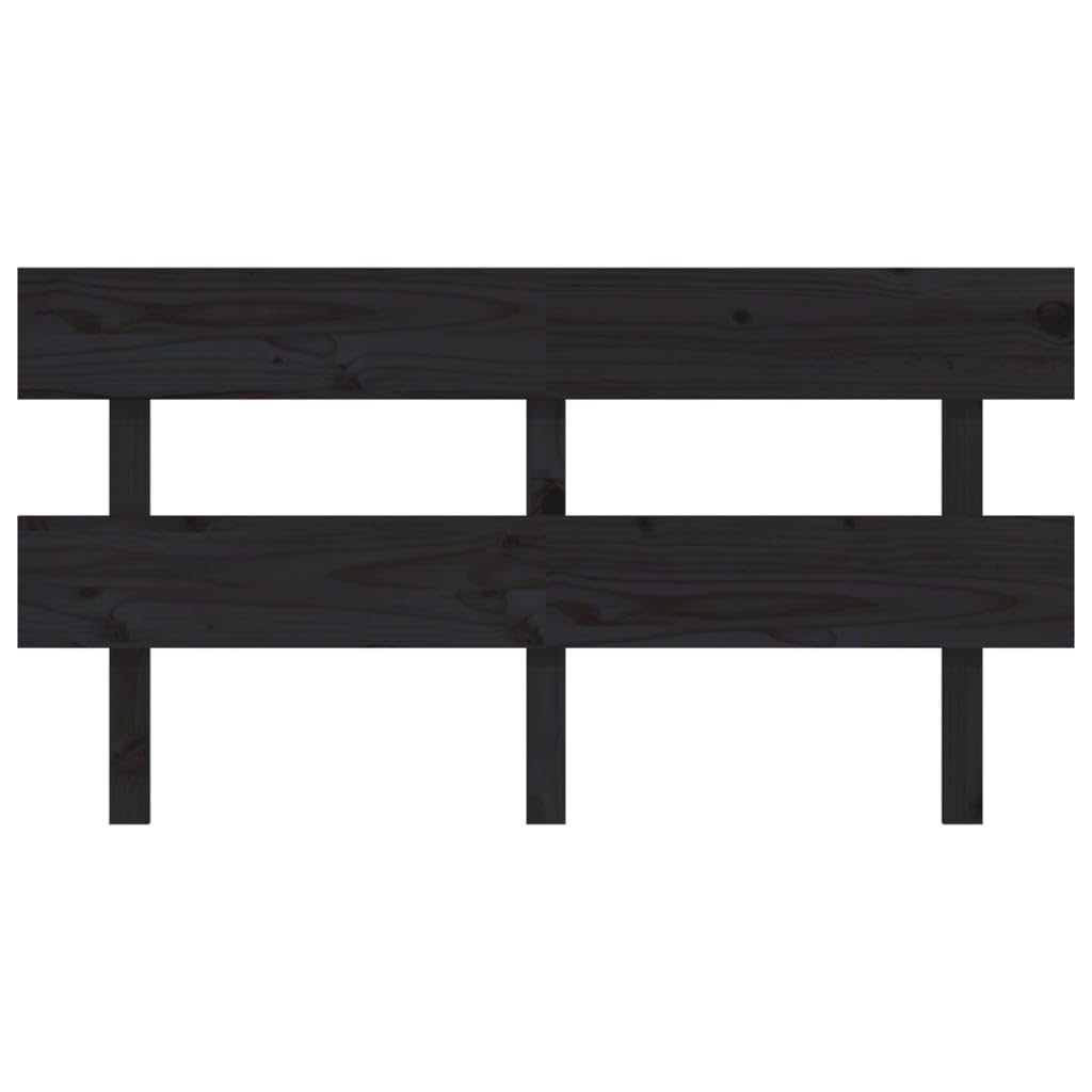 Tête de lit noire, 164 x 3 x 81 cm, en pin massif, tête de lit pour chambre à coucher, meubles de chambre à coucher, hôtels