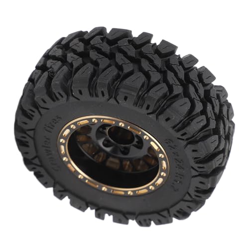 Conjunto de Rodas e Pneus de Carro RC, 4 Unidades, Aro de Latão, Borracha, para Modelos 1/18 1/24