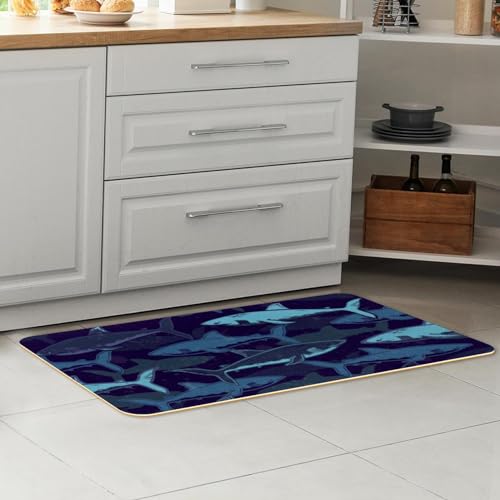 Alfombrillas de cocina de tiburones, máxima absorción antideslizante 7