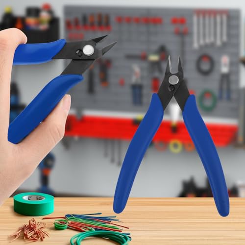 Image of 5-Inch Micro Wire Cutters Pliers,Small Zip Tie Cutter Nippers,Precision Flush Cutter Tools for Jewelry Making Craft,Mini Wire Side Cutting Snips for Electronics