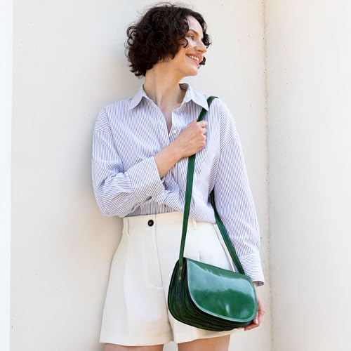 Image of Time Resistance Leather Cross Body Bag for Women Shoulder Bag Messenger Purse Gift Box Included