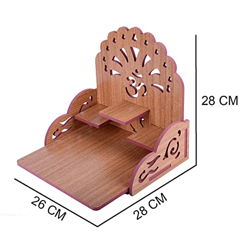 Krupasadhya Handmade Beautiful Wooden Temple/Home Temple/Puja Mandir/Wall Hanging and Table Top Home Mandir Temple/Home Decor Beautiful Wooden Temple 4