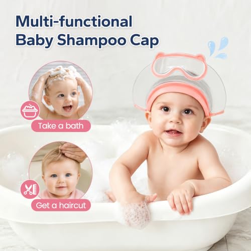 Image of FUNUPUP Baby Shower Cap for Toddlers Kids, Soft TPE Silicone, Nude Pink