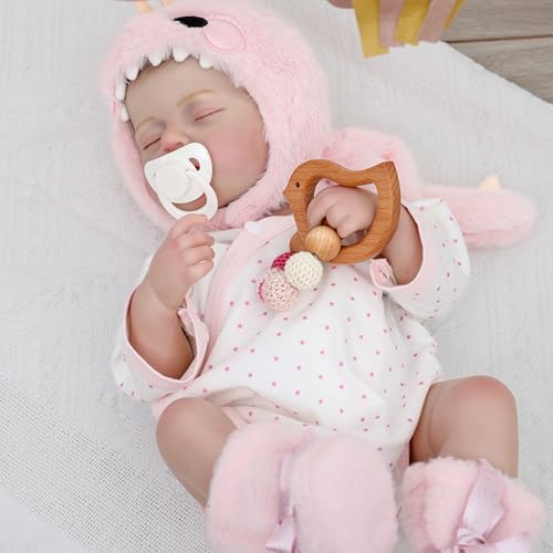 Image of Reborn Baby Dolls Girl, 20 Inch Realistic Full Vinyl Baby Doll | With rattle toy, baby doll clothes and accessories, lifelike hand-painted details, for pretend play, gifting, and collecting