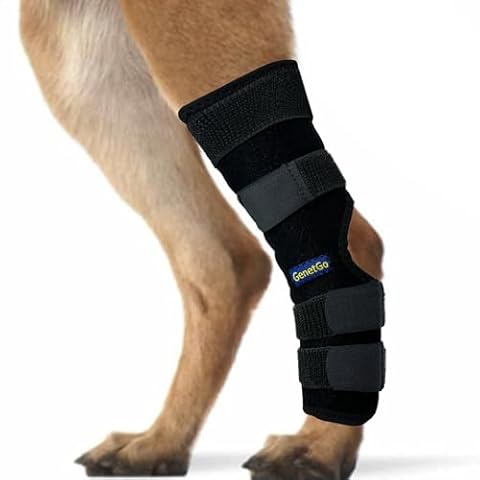 GenetGo Dog Canine Rear Leg Hock Joint Brace Compression Brace Wrap Sleeve for Protection,Sprain and Injury Prevention,Ankle Brace with Knee Support for Dogs-Large Cover