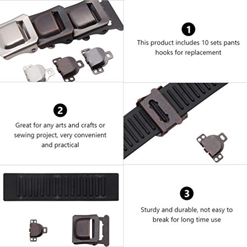 Amosfun 10 Conjuntos de Saia Ajustável Cintura Fivela Extensor Calças Elásticas Elásticas Ganchos Ci