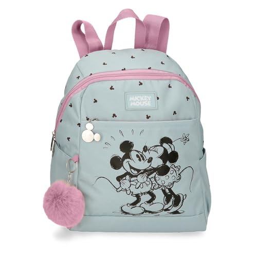 Mochila escolar Joumma Bags Mickey & Minnie azul y rosa de poliéster resistente