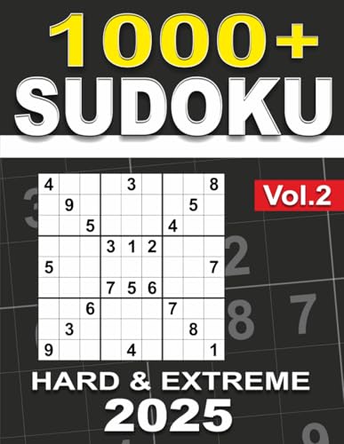 Hard Sudoku Book for Adults: Over 1000 Challenging Puzzles for True Puzzle Masters