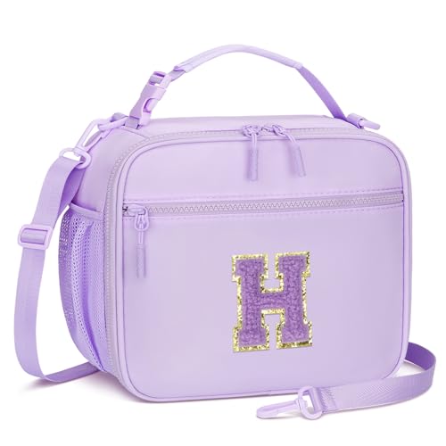 CLOUDWINGS Kids Lunch Box Large Initial Insulated Lunch Bag for Girls