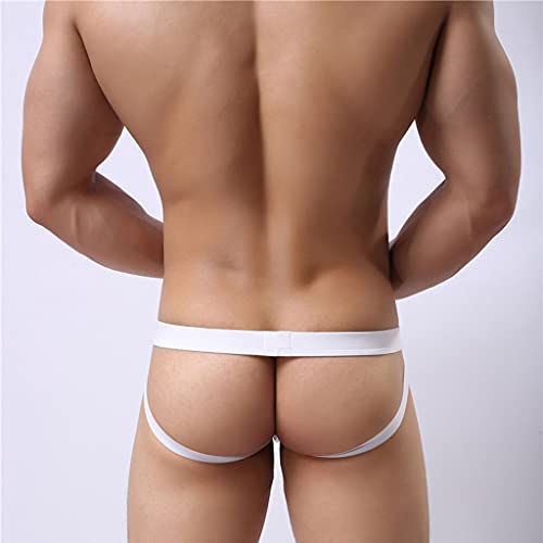 Mens Underwear Thong Sexy Briefs U Bulge Pouch Low Waist Panties Bikini T-Back Erotic Stretchy Jockstrap G-String Underwear Pink #TOP4