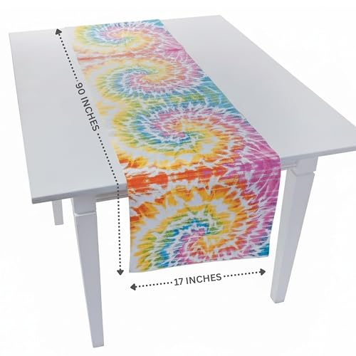Fun Express Beach Bum Tie-Dye Table Runner – Vibrant Over 7 Feet Long, Perfect for Summer Parties, Picnics, and Beach-Themed Celebrations — view 2