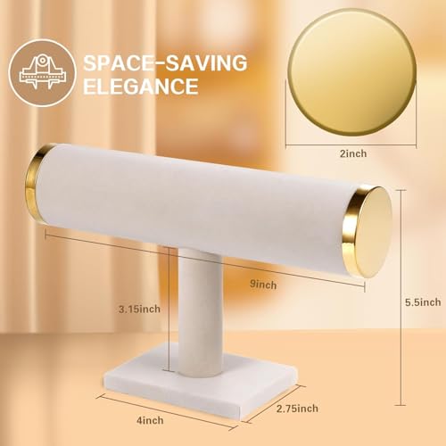 Image of Jewelry Storage Display Stand for Bangles Bracelets Watches (1 Roll T Beige W)