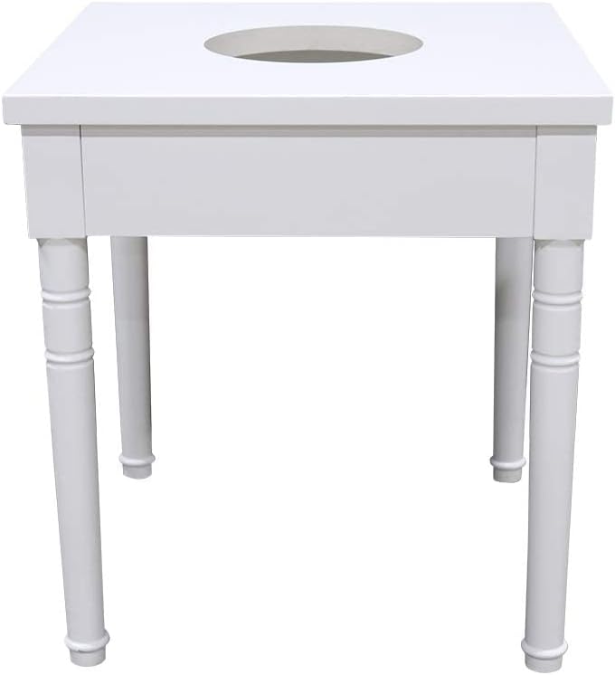 ELLAI Utility Sink Table, 24x24x26, White, Solid Wood Legs, Farmhouse Sink Style, MDF Top, Indoor Use, 20405TA