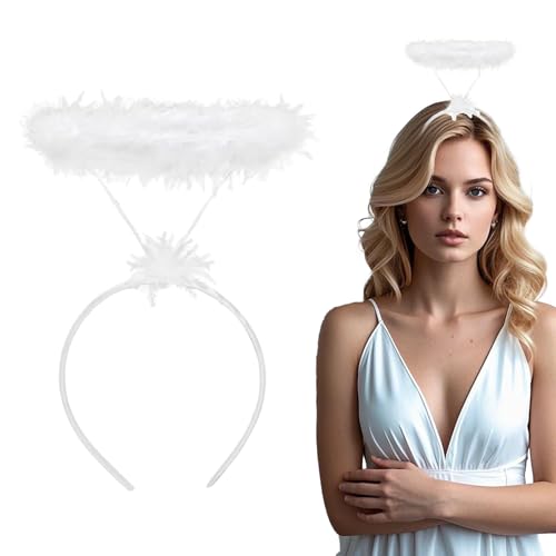 Lufdegim Fita de halo, diadema de anjo, diadema de anjo, tiaras para fantasia de anjo, fantasia de Halloween, carnaval, disfarce, cosplay, acessório