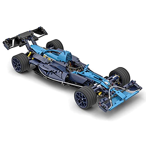Technik, Formel-1-Autosteinmodell, 1348 + Stücke Custom DIY Blue Racing Car Brick Model MOC-36444 Gebäude Set für… – Bild 3