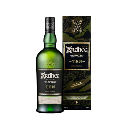 Ardbeg 10 Years Old Islay Single Malt Scotch Whisky, 70cl, in Geschenkbox