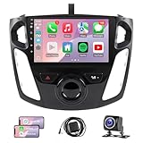 Leadfan Car Stereo Radio for Ford Focus 2012 2013 2014 2015 2016 2017 2018, Wireless Apple CarPlay/Android Auto/WiFi/Mirror Link/GPS Navigation/SWC/Backup Camera/Mic (for Ford Focus 2012-2018)