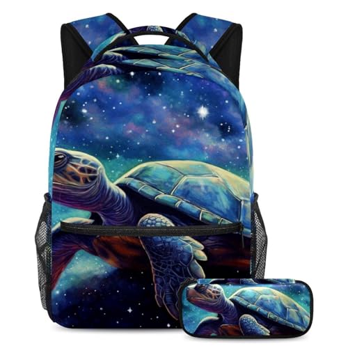 Sac à dos tortue ciel étoilé ensemble 2 pièces cadeau rentrée