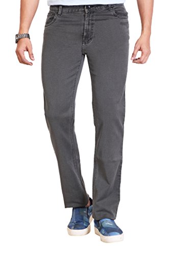 Image of Dragaon Dobby Fabric Stretchable Jeans for Mens -Grey