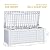 DWVO Large Deck Box 120 Gallon Waterproof Outdoor Storage Box, Extra Large Outdoor Storage Bin, Resin Louvered Patio Storage for Indoor Outdoor Pillows, Garden Tools & Pool Supplies, Lockable, White
