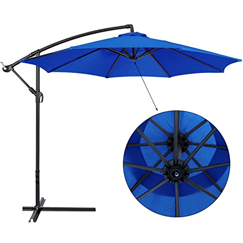 Uuhukp Patio Umbrella Outdoor,Parasol Replacement Canopy Outdoor Market For 8 Ribs Uv Blocking Cover, Blue, 8 Ribs 9.8Ft #TOP17