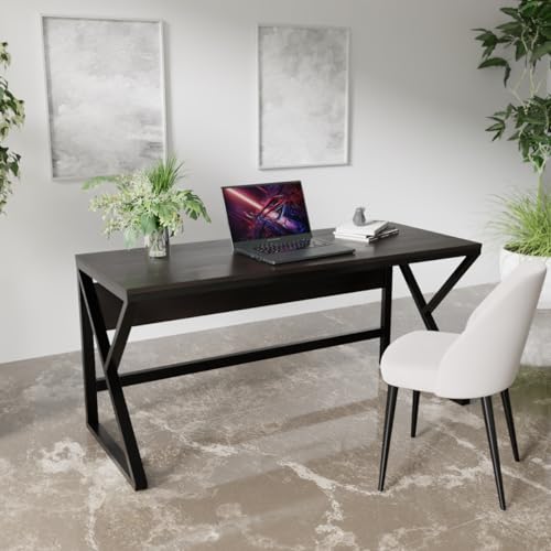 Image of Riyan Luxiwood Alden Brown Computer Table in Engineering Wood for Home & Office, Simple Style Desk, Scratch Resistance Surface, Easy to Assemble, Study Table for Kids (Size-15 X 6 X 75 Cm)