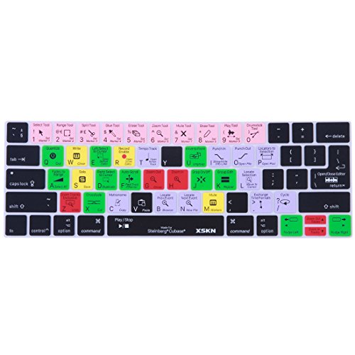 XSKN Steinberg Cubase Shortcut Design Silicone Keyboard Cover Skin per 2018 2017 2016 Rilasciato MacBook Pro con Touch Bar 13" e 15" Numero di modello A2159 A1706 A1707 A1989 A1990 US & EU Version