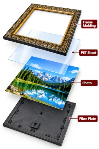 Image of 6 Piece A4 Photo Frame Set for Wall Decoration, 8.27 x 11.69 Inch Photo Frames, Portrait & Landscape Picture Frames for Home, Living Room, Bedroom, Office & Gallery Wall Decor