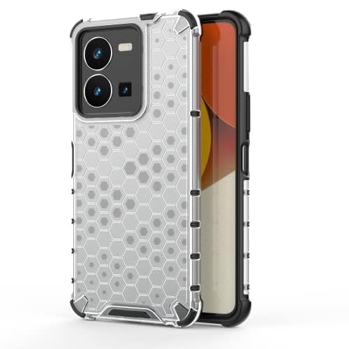 Image of Lustree TPU Honey Comb Armor Shock Proof Back Cover for for VIVO Y35 (Transparent)