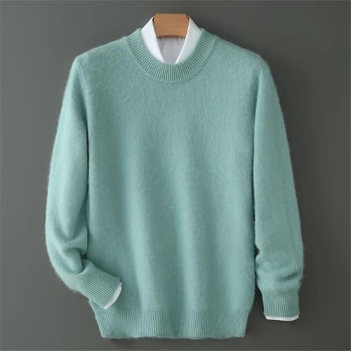Men's Cashmere Sweater Semi-High Round Neck Pullovers Knit Sweater Autumn Winter Thick Jumper Top2