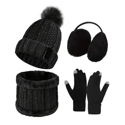 Ensemble d'hiver femme de qualité supérieure avec bonnet tricoté et gants