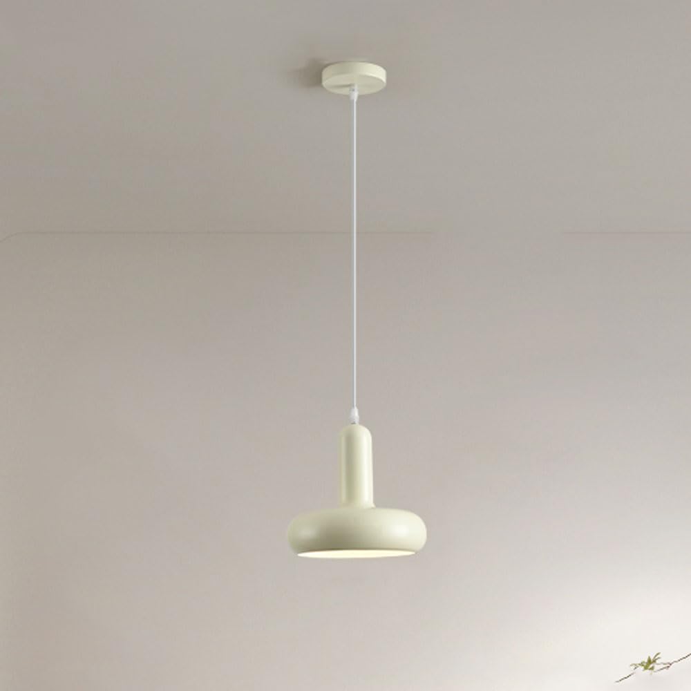 Lámpara colgante nórdica blanco leche para mesa de comedor moderna