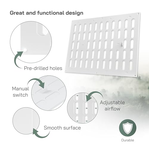Grille d'aération métal blanc résistante aux rayures 41x30