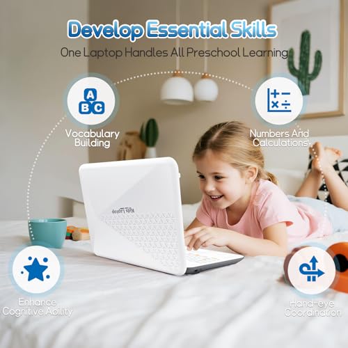 Image of HAIOUMM Kids Laptop, 4.3 inch Color Screen, 48 Learning Modes, Ages 5+