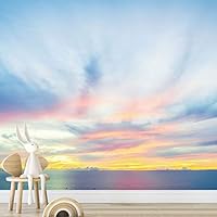 Wall Mural Beach and Blue Sea Removable Self-Adhesive Wallpaper Wall Decoration for Bedroom Living Room - 66x96 inches