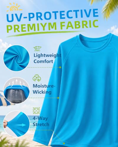 Image of 6M-5T 3-Pack Baby Toddler Rash Guard Swim Shirts UPF 50+ Boys Girls