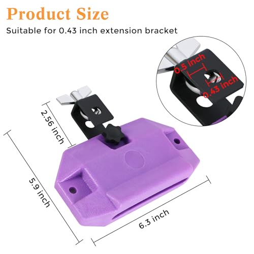 Image of RANMIG Jam Block Medium Pitch Jam Block Percussion 5.9 inch Jam Blocks Plastic Musical Percussion Block,Percussion Instrument Kit for Latin, Jazz, Rock, and Pop,Jam Blocks for Drums (Purple)