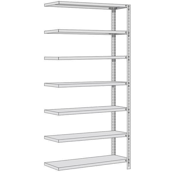 RUDI-Schraubregal 250 - Anbauregal HxBxT 3000x1000x500 mm verzinkt Winkelprofil